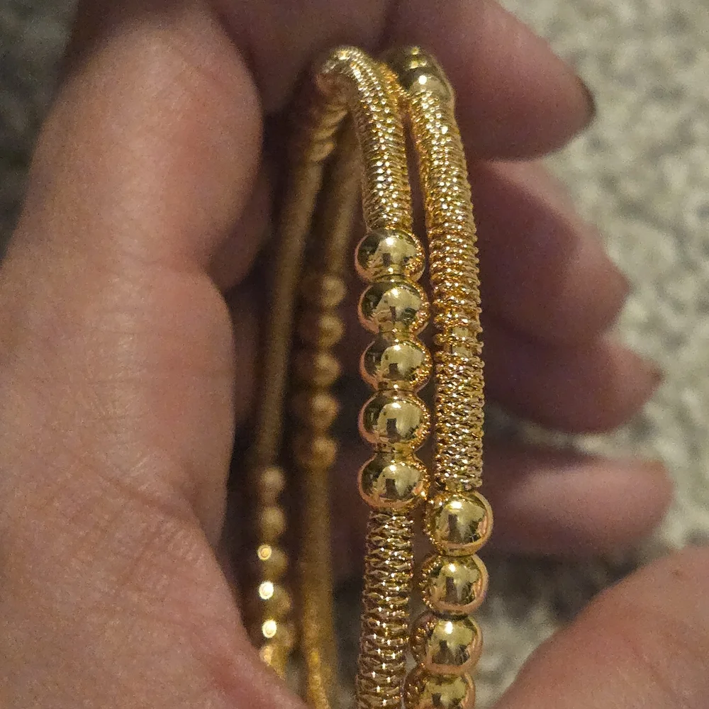 22kgp Dubai Jewelry Elegant Gold Bracelet Set